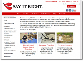 Say It Right Shopsite Website