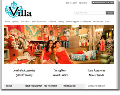 Villa Savannah is an Ecommerce site